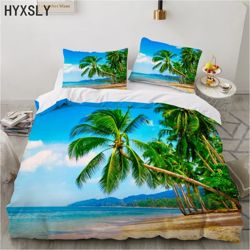 Постельное белье для пляжа и постельного белья комплект с цифровым 3D-принтом