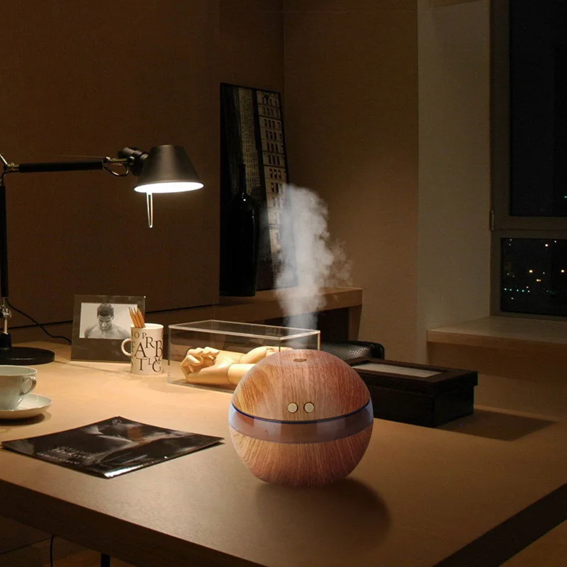 

Текстура древесины 300 мл увлажнитель воздуха Арома-диффузор для эфирных масел, ультразвуковая ароматерапия прохладный туман Maker для домашн...