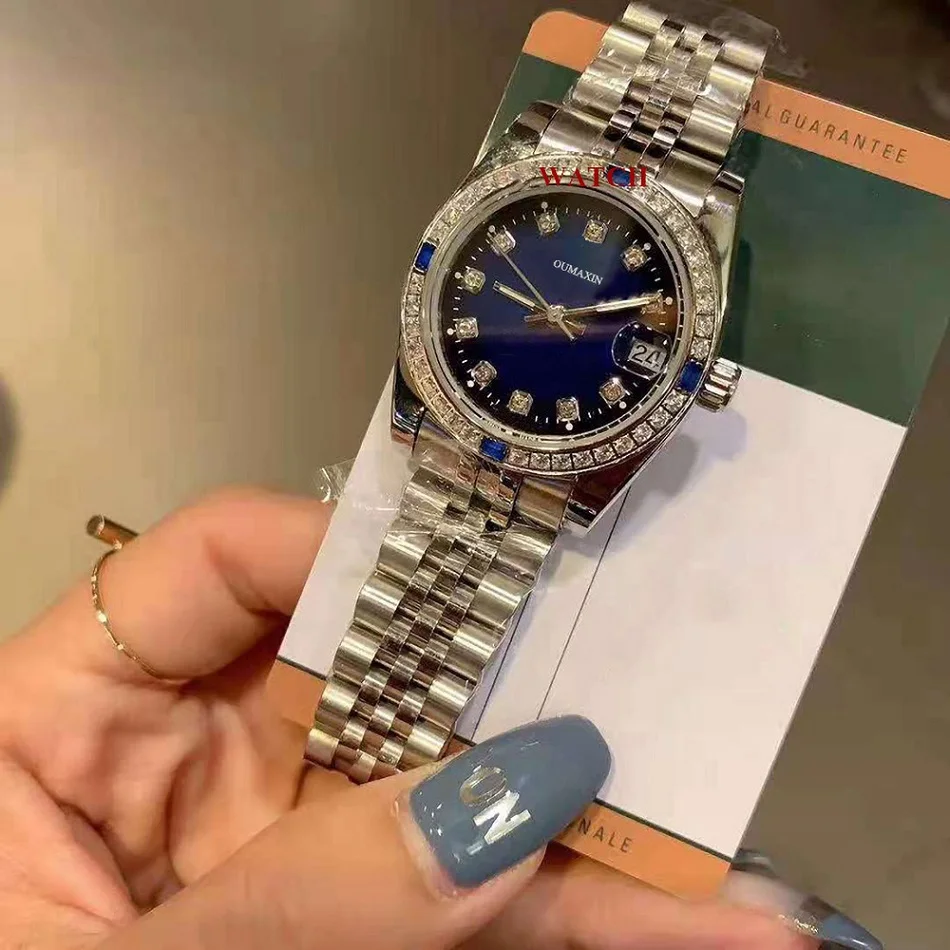 

Luxury brand ladies watch automatic mechanical 31mm sapphire glass pink dial316 stainless steel clock
