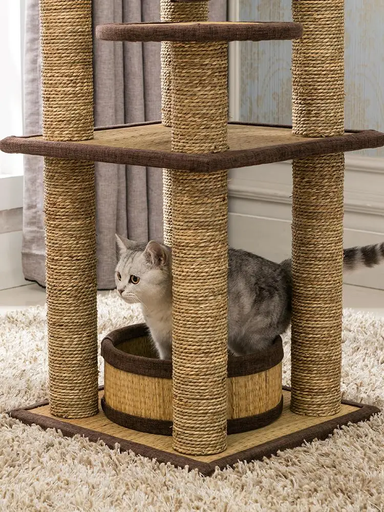 Рама для кошки с кошачьим гнездом соломенный коврик плетеная кошачья елка