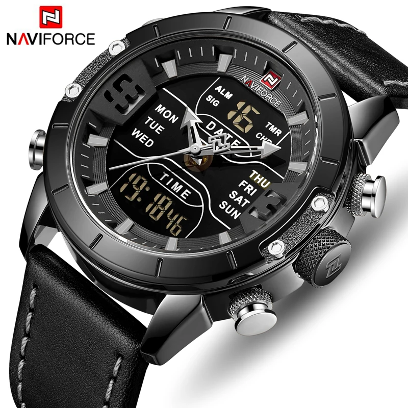 

Часы naviforce лучший бренд класса люкс Аналоговый Цифровой двойной дисплей мужские часы s Модные Спортивные кварцевые наручные часы Relogio Masculino