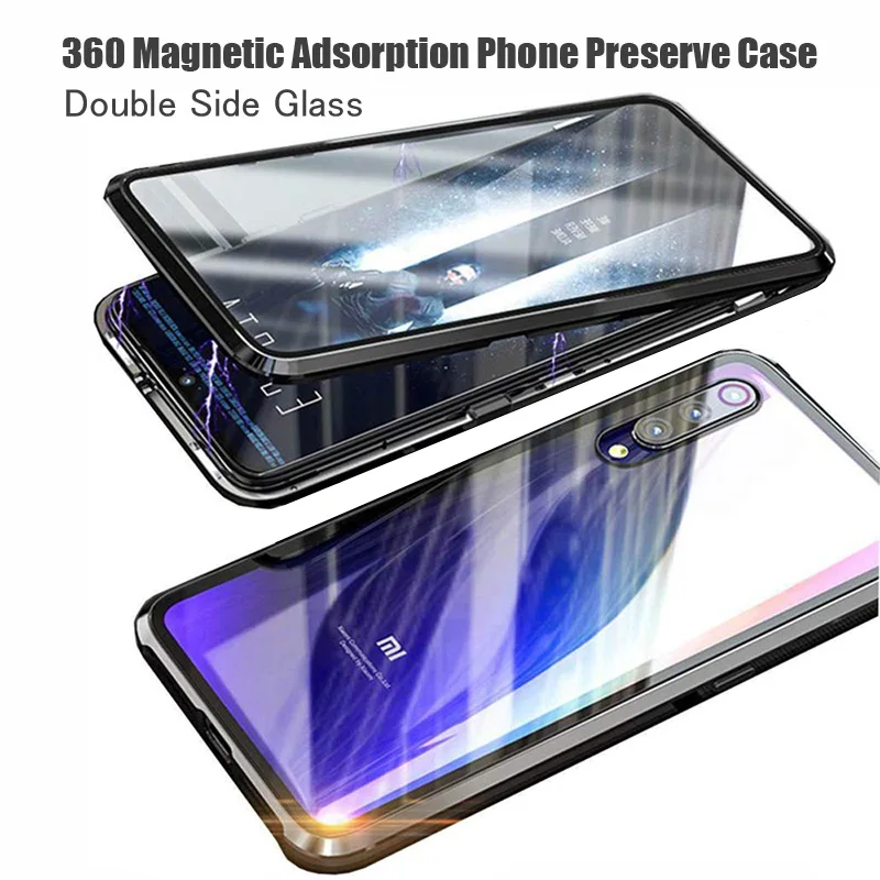 Двусторонний чехол с магнитной адсорбцией на 360 градусов для Xiaomi 9 9T Pro CC9 CC9E