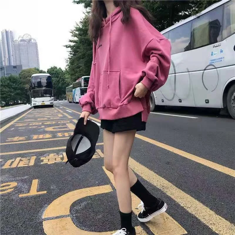 

2021 New Spring Autumn Kawaii Clothes Women's Sweatshirt Korean Fashion Ins Hooded Sweatshirts Long Sleeve Top Loose Hoodies