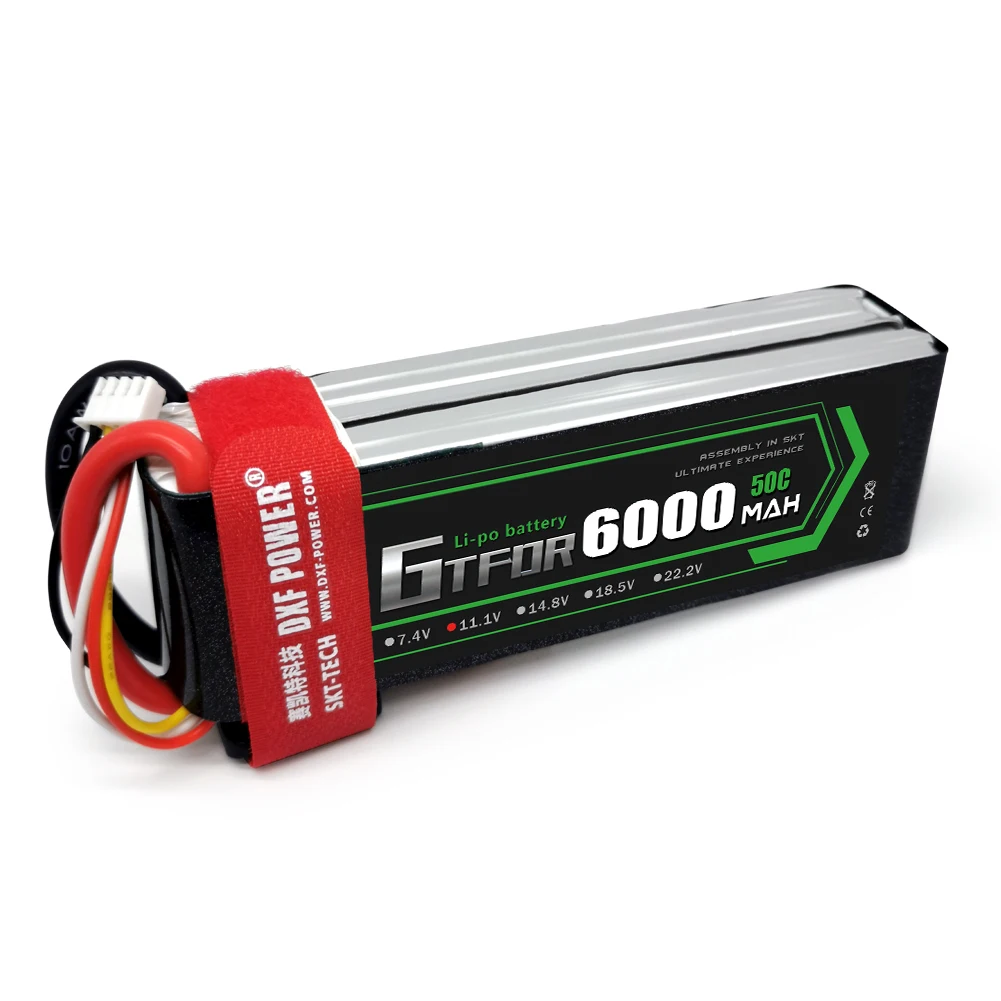 GTFDR-bater&iacute;a Lipo 3S para Dron de carreras, 11,1 V, 6000mah, 50C-100C, XT60 T, Deans, XT90, EC5, 50C-2