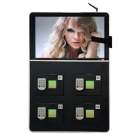 coin operated mobile phone charging kiosk charger station cell phone with advertising screen