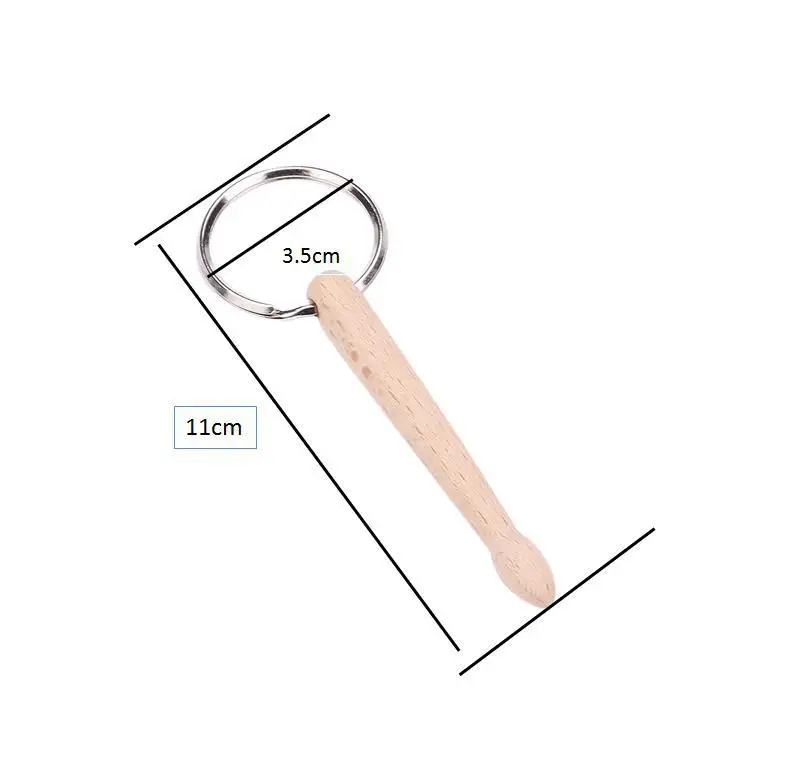 Популярная буковая змеевидная барабанная палочка брелок для ключей подвеска