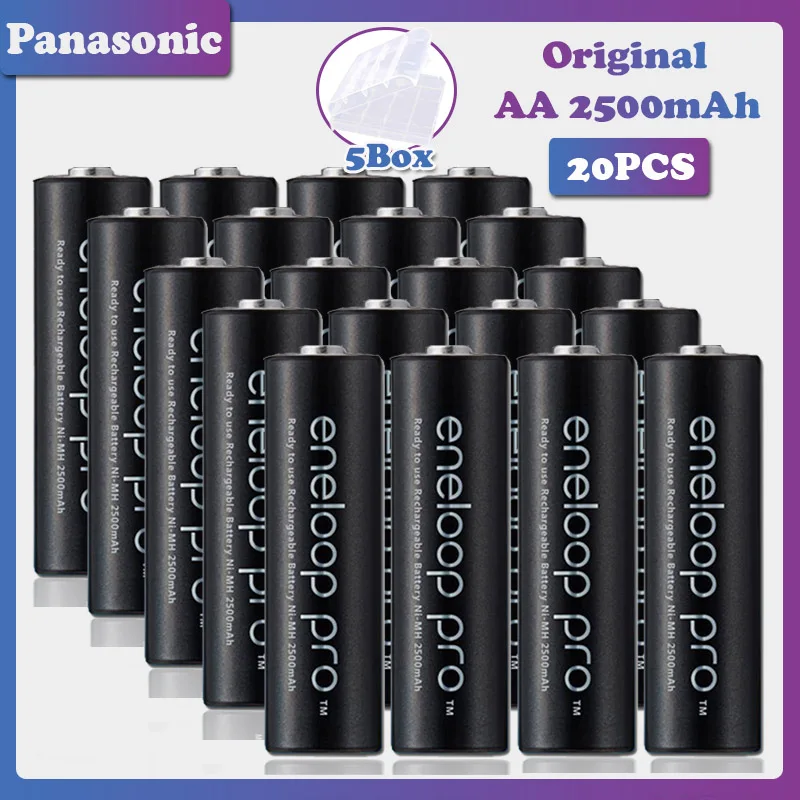 20 шт. Panasonic 1 2 V 2500mAh Ni MH AA Аккумуляторная батарея для фонарика камеры пульт