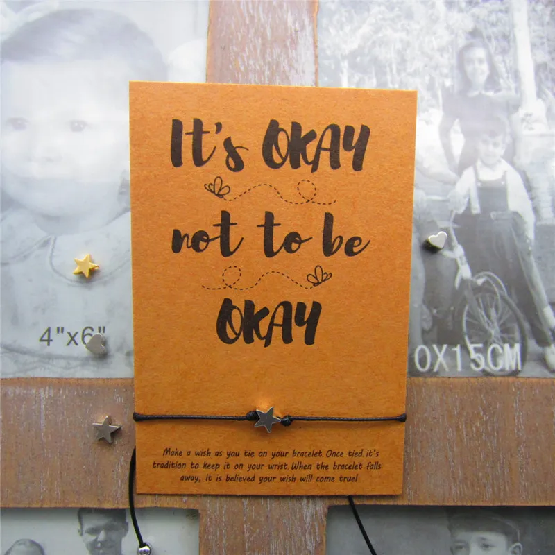 

It's okay to be okay wish bracelet / mental health awareness gift / positive vibes / Mind