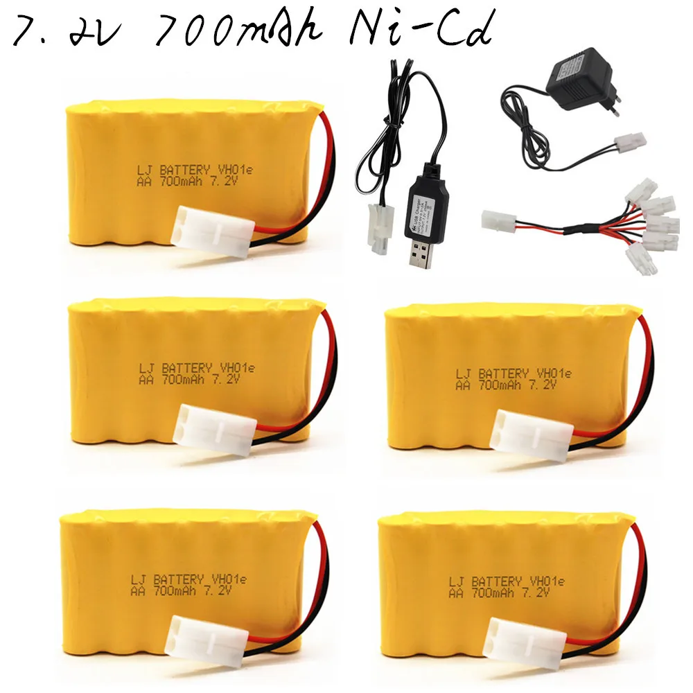 

7.2v 700mAh Ni-Cd Battery and Charger For Remote Controul toys lighting secuity faclities 7.2v Battery Pack For RC Toys Cars