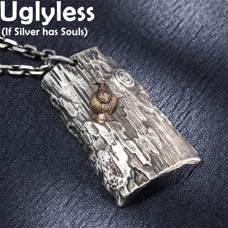 

Uglyless 999 серебро креативные Подвески дерево лай ожерелья для мужчин таинственные восточные поэзии ювелирные изделия Улитка тайского серебр...