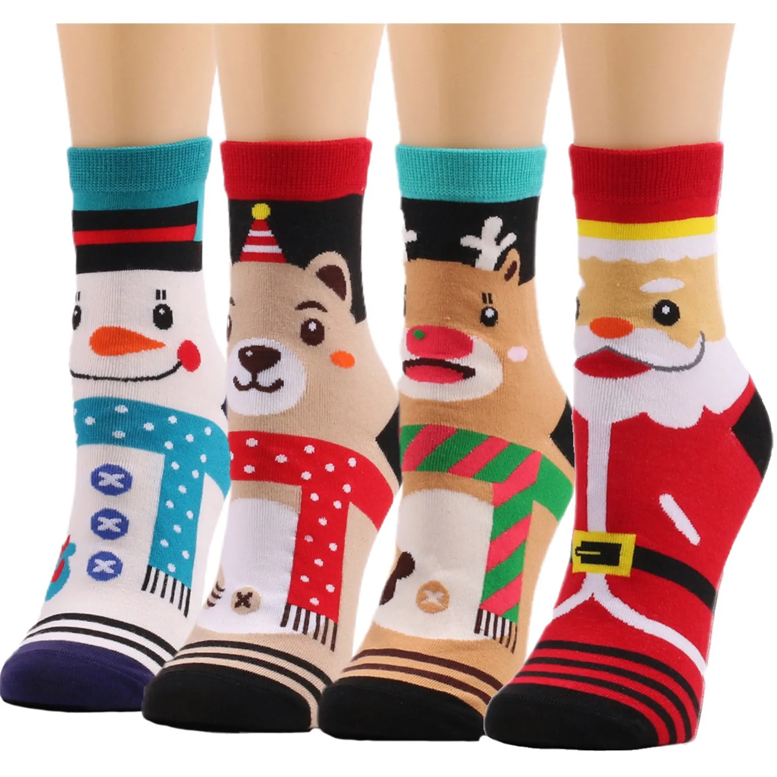 

Women Men Christmas Socks Kawaii Casual Santa Claus Elk Snowman Print Winter Socks Soft Warm Comfy Chaussette носки Unisex Xmas