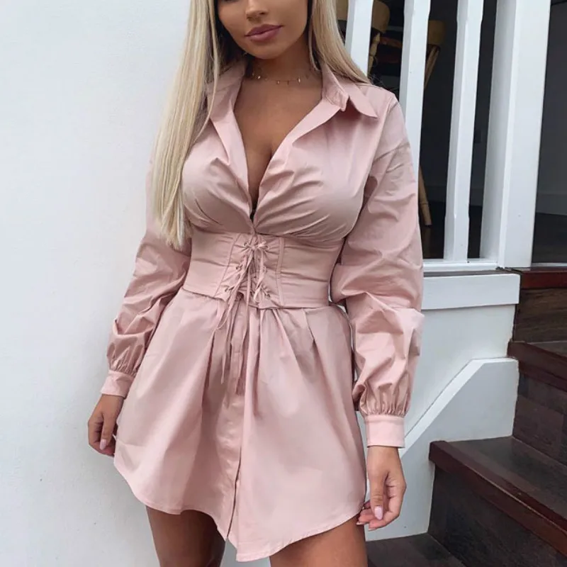 Повседневное сексуальное платье футболка женское с длинным рукавом и кружевным