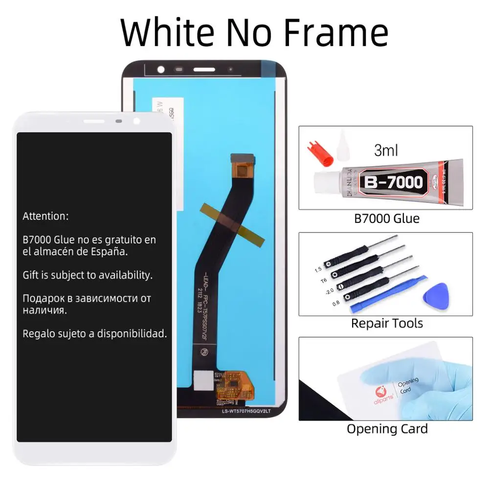 5,7 '' ЖК-дисплей для MEIZU 6T M6T M811Q M811H, сенсорный экран, без рамки, замена для MEIZU 6T M6T, ЖК-дисплей, дигитайзер - Цвет: white