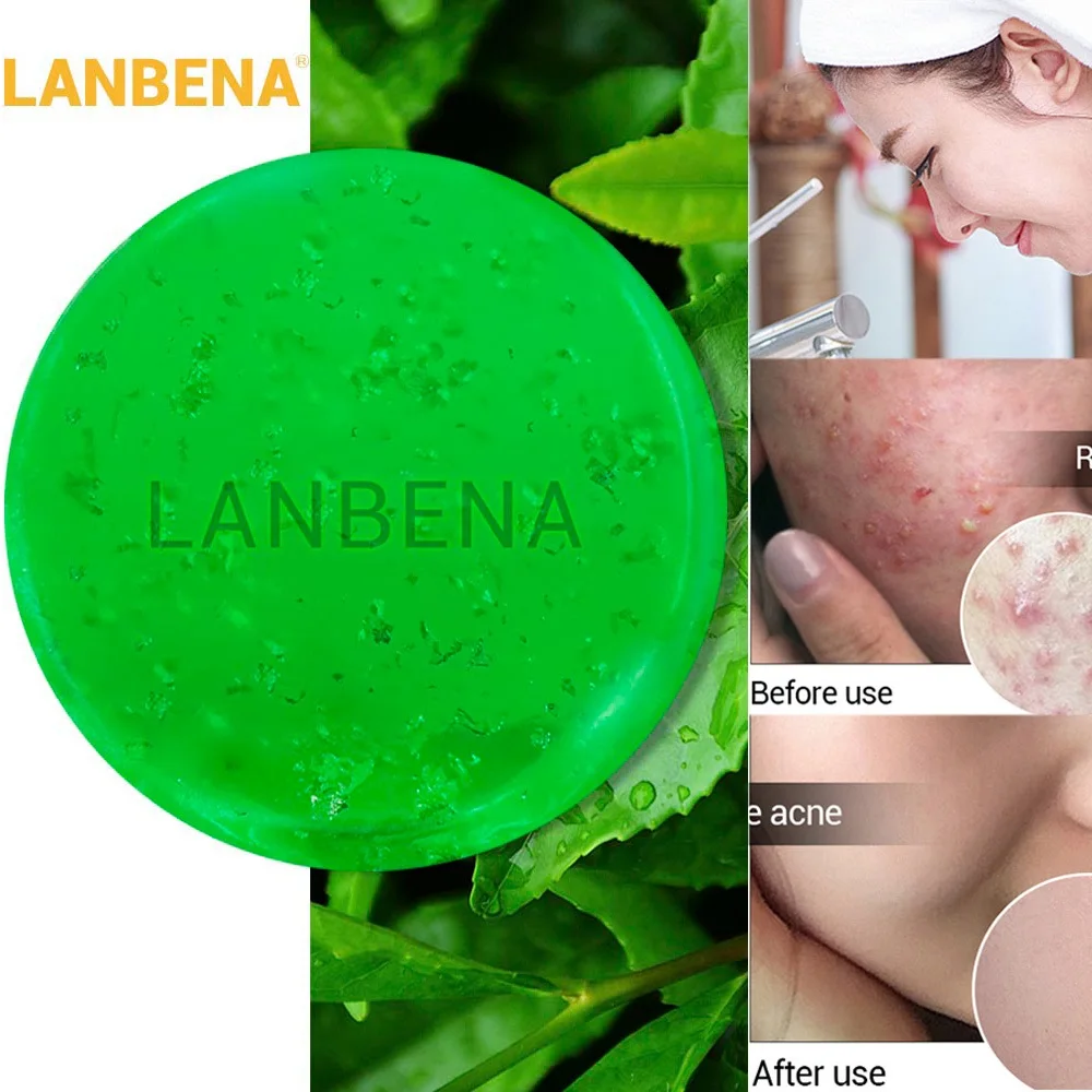 Мыло ручной работы с эфирным маслом чайного дерева LANBENA увлажняющее глубокое