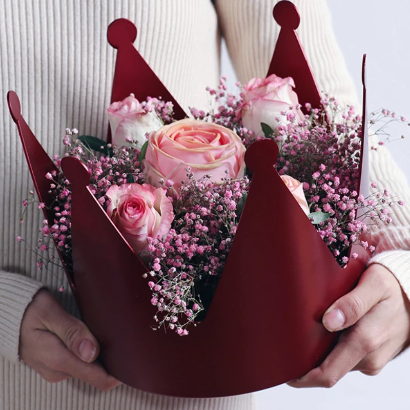 

Creative crown Flower Box Hug Bucket Florist Gift Packaging Box Candy Bar Boxes Party Wedding Birthday Supply Baby shower
