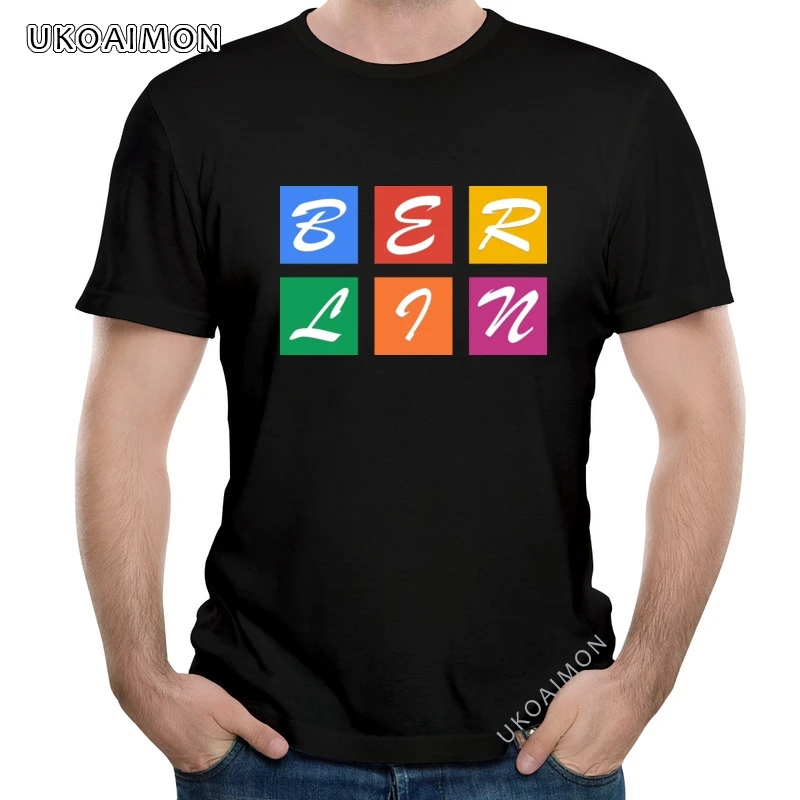

2021 Hot Sale Berlin In Colors Cotton 3D Printed T Shirt Hip hop Teenagers Tee Shirt Pure Cotton Leisure T Shirts For Men
