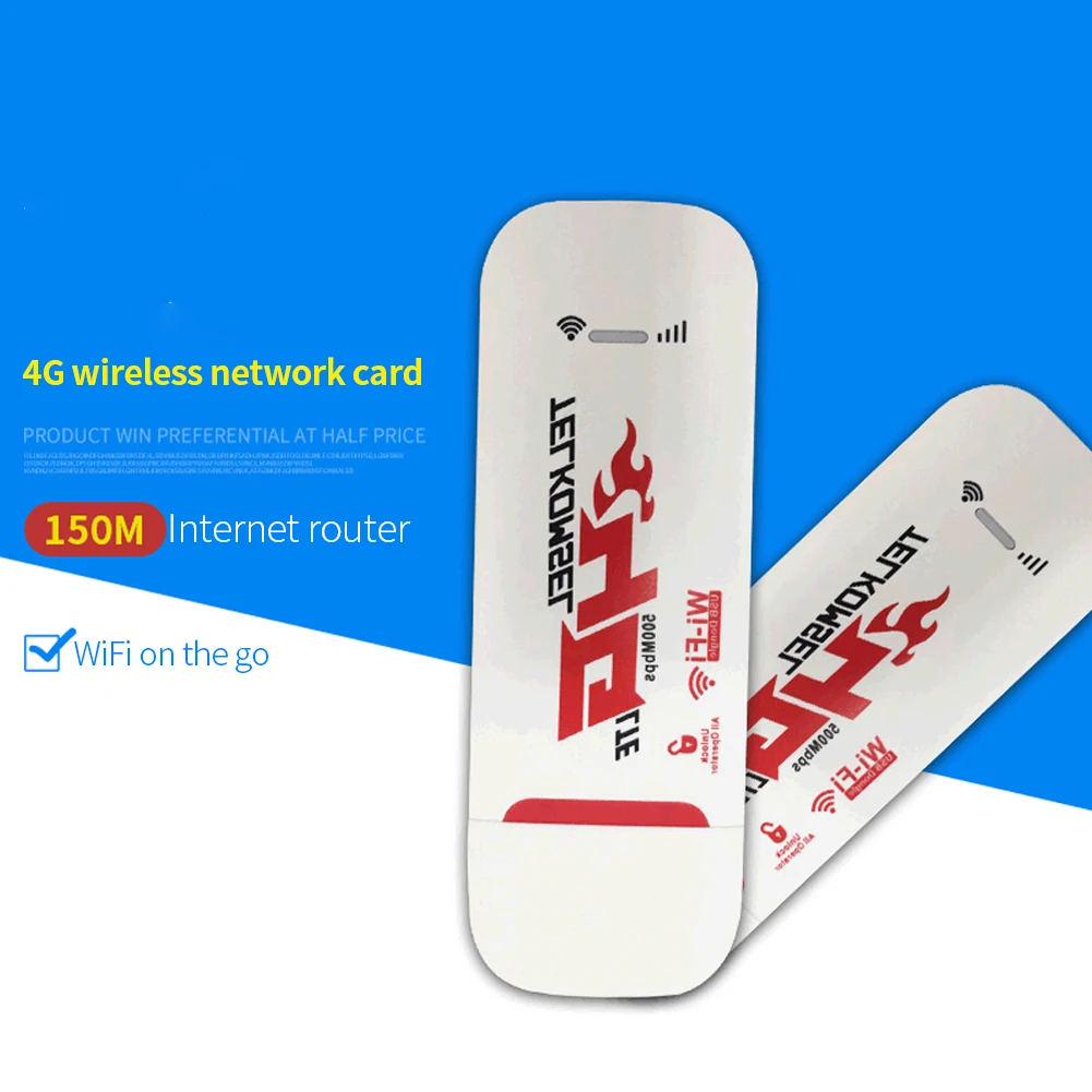 

150Mbps 4G LTE Mini Portable Dongle Hotspot Wifi Adapter Universal Network Card High Speed USB Home Office Wireless For Laptop