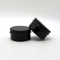 20pcs 80g80ml 68mmx35mm cosmetics container aluminum candle jar empty tin metal black with lids lip balm pot screw cream box