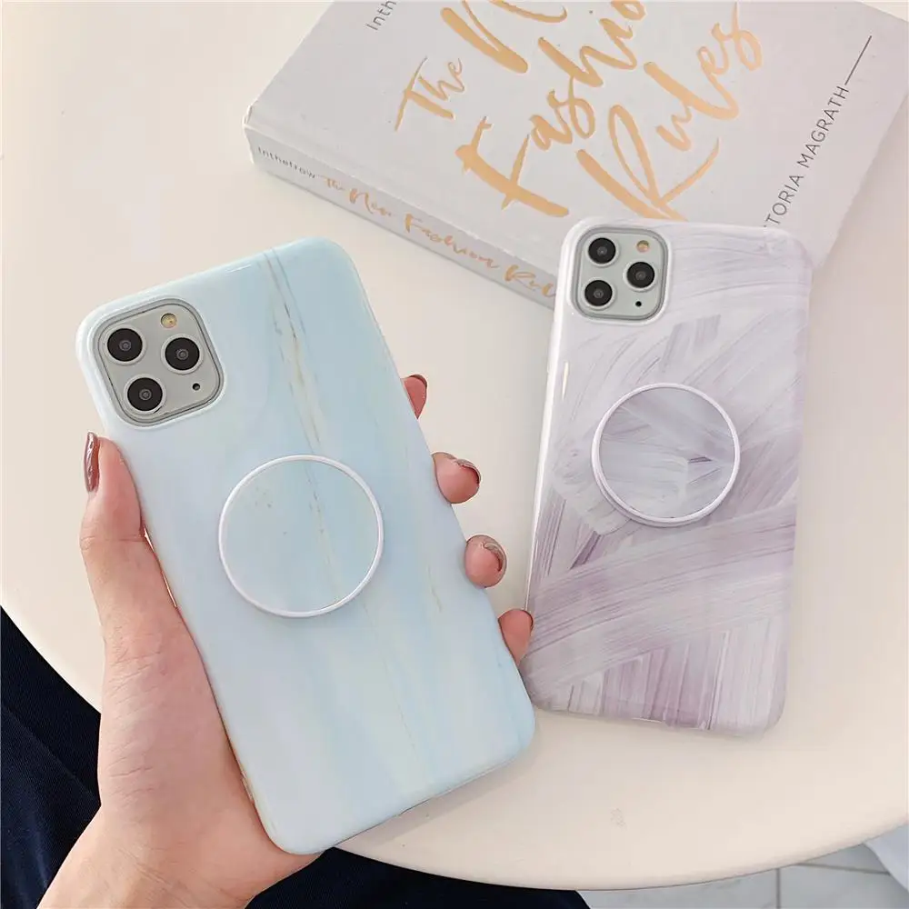 Светлый цвет синий фиолетовый мраморный телефонный чехол для iPhone 7 8 Plus X 12 11 Pro XS Max