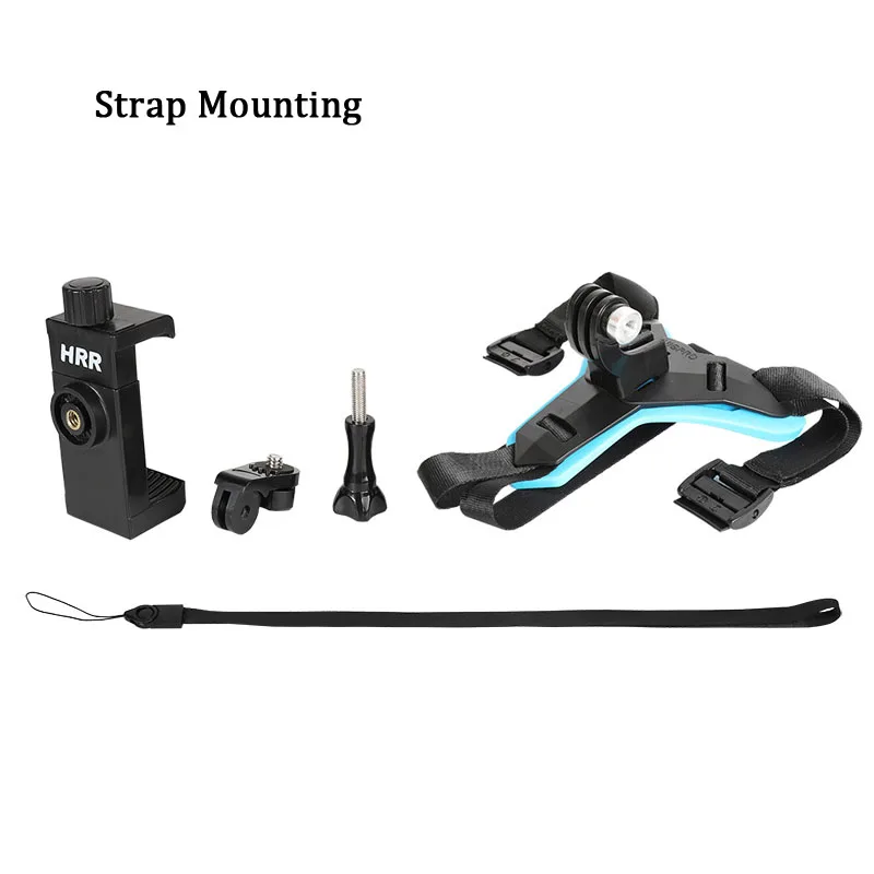 Strap Mounting Универсальное крепление для верховой езды для iPhone samsung смартфон Huawei держатель шлема для мотоцикла Даш-камера для Gopro Hero 7 6 5 4 аксессуары - Цвет: Strap Mounting