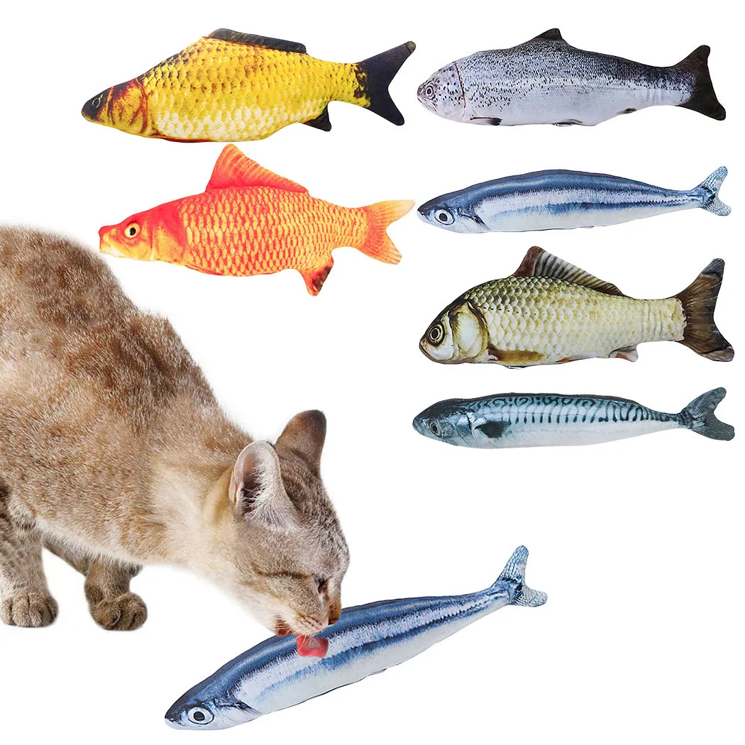 

Kapmore Creative Fish Shape Pet Toy Fish Shape Bite Resistant nteractive Catnip Cat Toy Pet Chew Toy Training Supplies