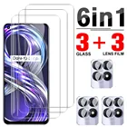 Чехол 6 в 1 из закаленного стекла для Realme 8i, Защита экрана для Oppo Realme 8 7 6 Pro Realme7 8 5G, защитная пленка для объектива камеры