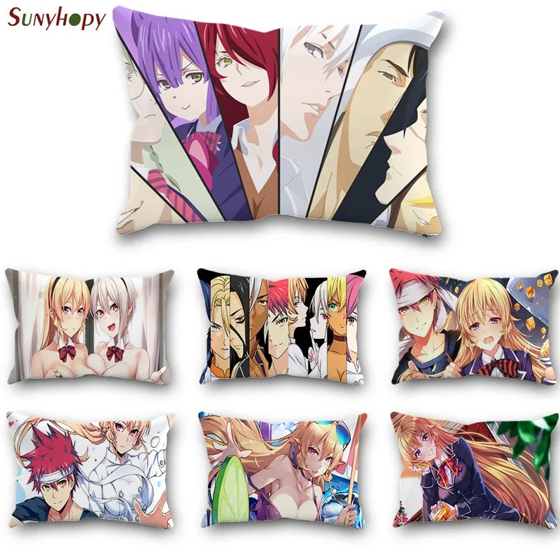 

Custom Food Wars Pillowcase Satin Fabric Rectangle Bed Pillow Cover For Home Wedding Decorative Pillowcases 2-ZMT