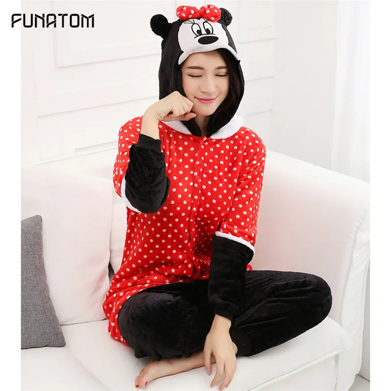 Новые зимние женские и мужские Унисекс Взрослые милые Мультяшные пижамы с