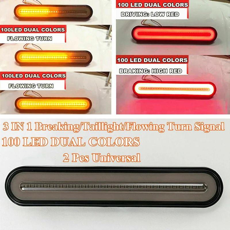 

PC + ABS Tail Lights Waterproof 2Pcs Exterior Neon Lamp Accessory LED Decor RV Trailer