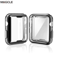 360 full cover tpu case for apple watch 5 4 3 1 soft curved edge frame screen for iwatch 44mm 38mm 42mm 40mm