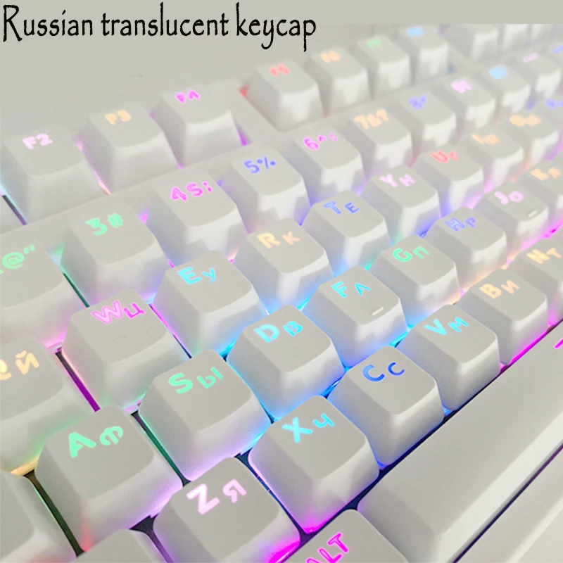 Игровая клавишная Кепка s Механическая 104 клавиши полупрозрачная подсветка белая