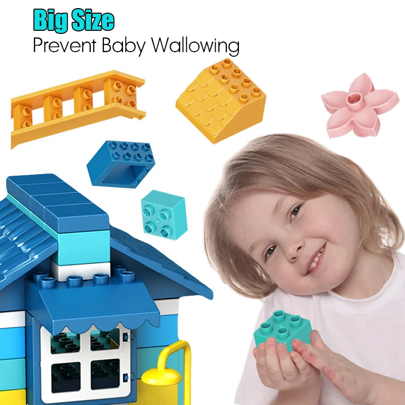 140 шт. большие размеры строительные блоки для детей подарок мальчика дачный домик