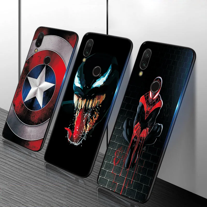 Черный ТПУ чехол для телефона Marvel для Xiaomi Redmi Note 7 6 8 Pro Чехол для Xiaomi Redmi 5 Plus задняя крышка Fundas Redmi 6A 7A 5A чехол