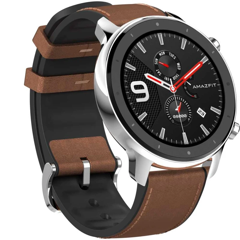 Смарт часы AMAZFIT GTR 47мм 1.39&quot серебристый/коричневый|Смарт-часы| |