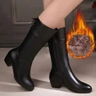 Женские резиновые сапоги больших размеров 35-42, черная обувь из искусственной кожи, женские сапоги до середины икры, нескользящая дизайнерская обувь на весну и зиму, 2021