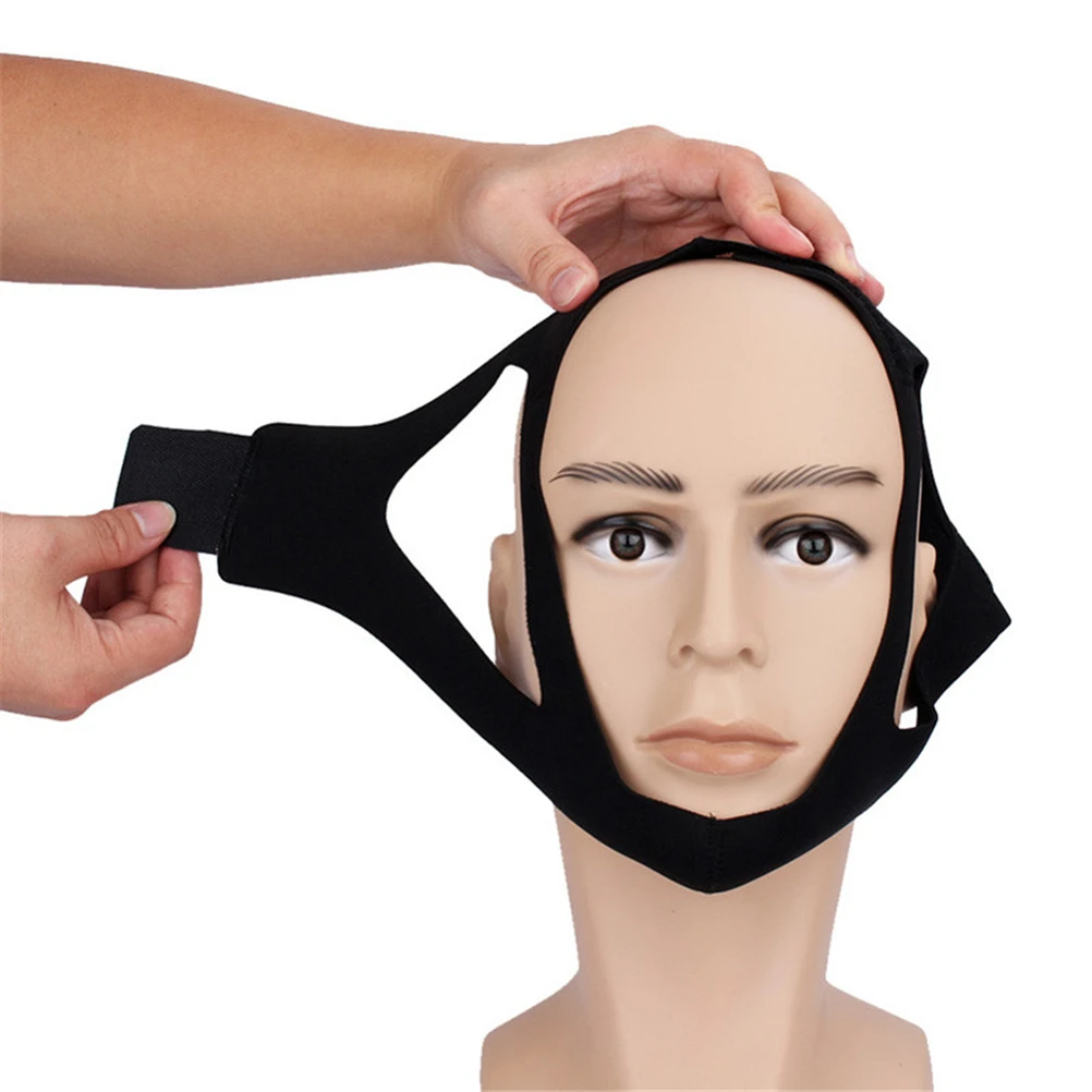 1PCS Black Color Men Women Anti Snore Chin Strap Care Sleep Stop Snoring Belt Jaw Supporter Apnea | Красота и здоровье