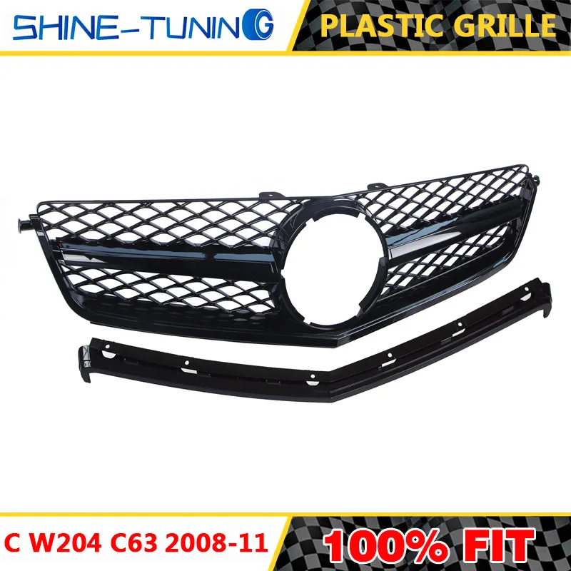 Frong решетка подходит для mercedes C class real W204 C63 amg grill только настоящих c63 2008 2011|Гоночные