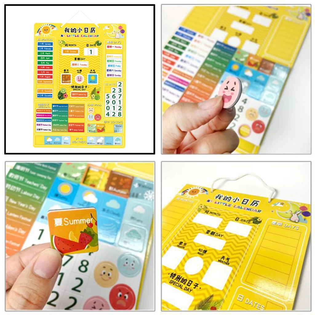 

Creative Calendar Magnetic Board Weather Station Date Month Year Season Classroom for Toddlers Kids