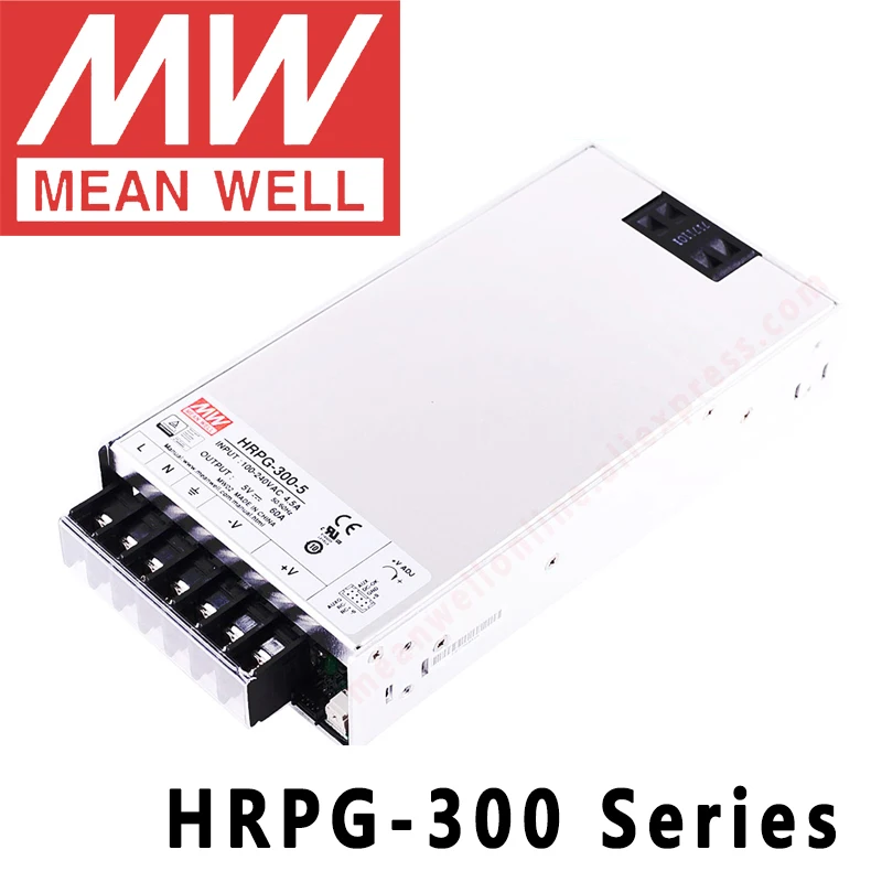 

Original Mean Well HRPG-300 series DC 5V 12V 24V 36V 48V meanwell 300W single output with PFC Function Switching Power Supply