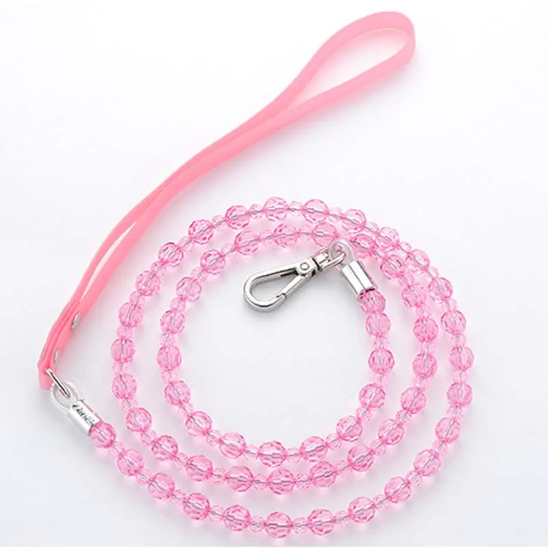 Поводок для маленьких собак и кошек модный поводок из хрустальных бусин прогулок
