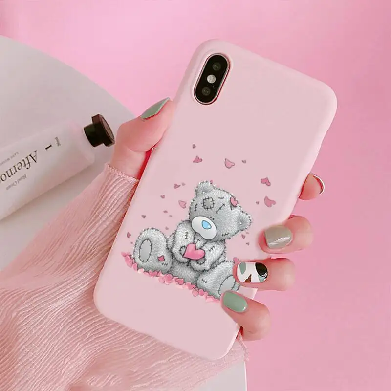 

Tatty Teddy cartoon cute bear animal Phone Case Candy Color for iPhone 6 7 8 11 12 s mini pro X XS XR MAX Plus
