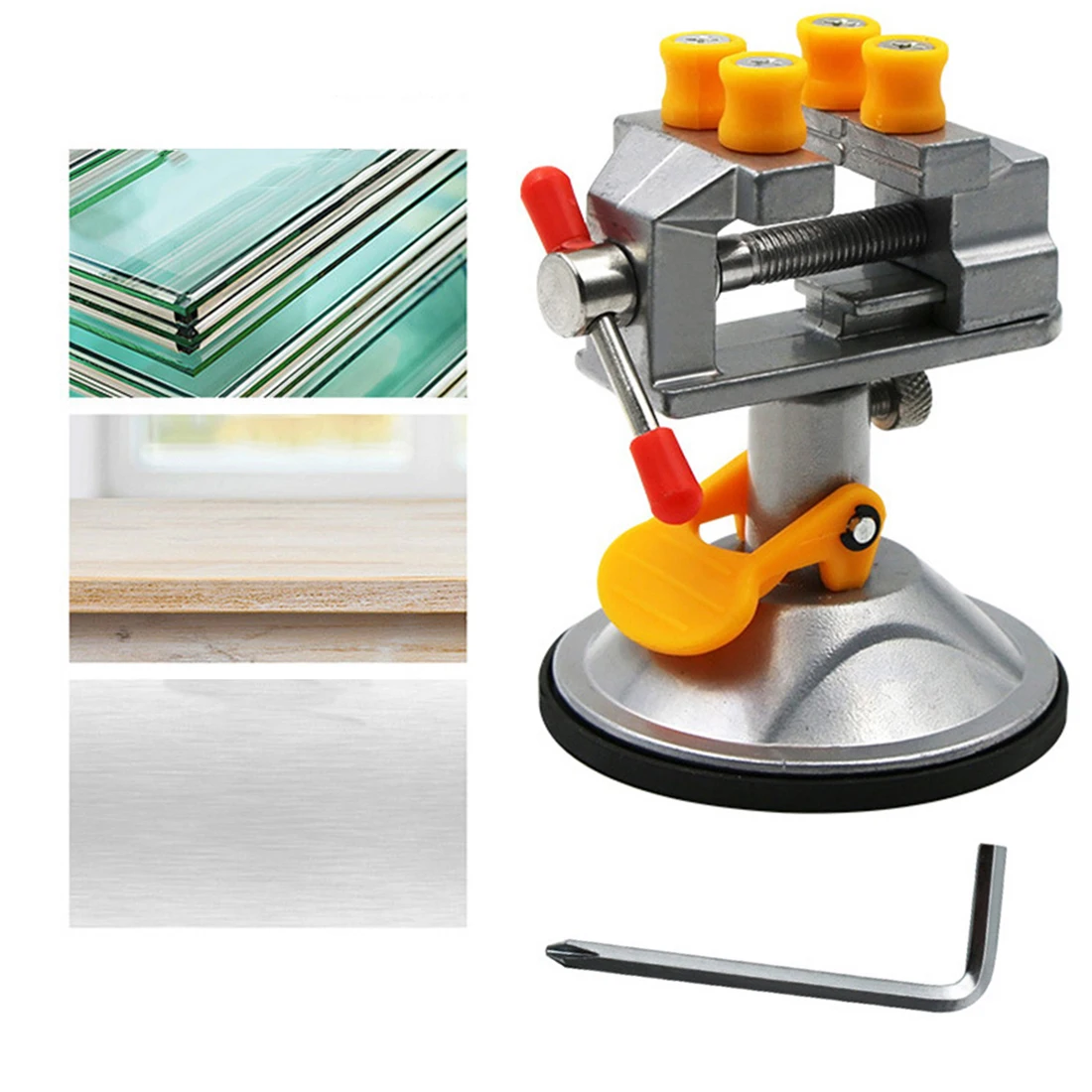 DIY Aluminum Miniature Small Jewelers Watches Hobby Clamp On Table Bench Vise Mini Tool Vice With Suction Craft Model | Инструменты