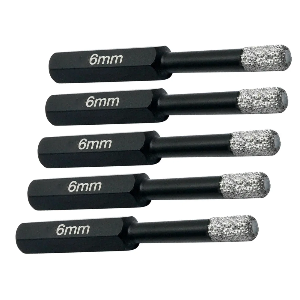 

5PCS 6mm Dry Diamond Drill Bit For Granite Tile Glass Porcelain Marble Ceramic