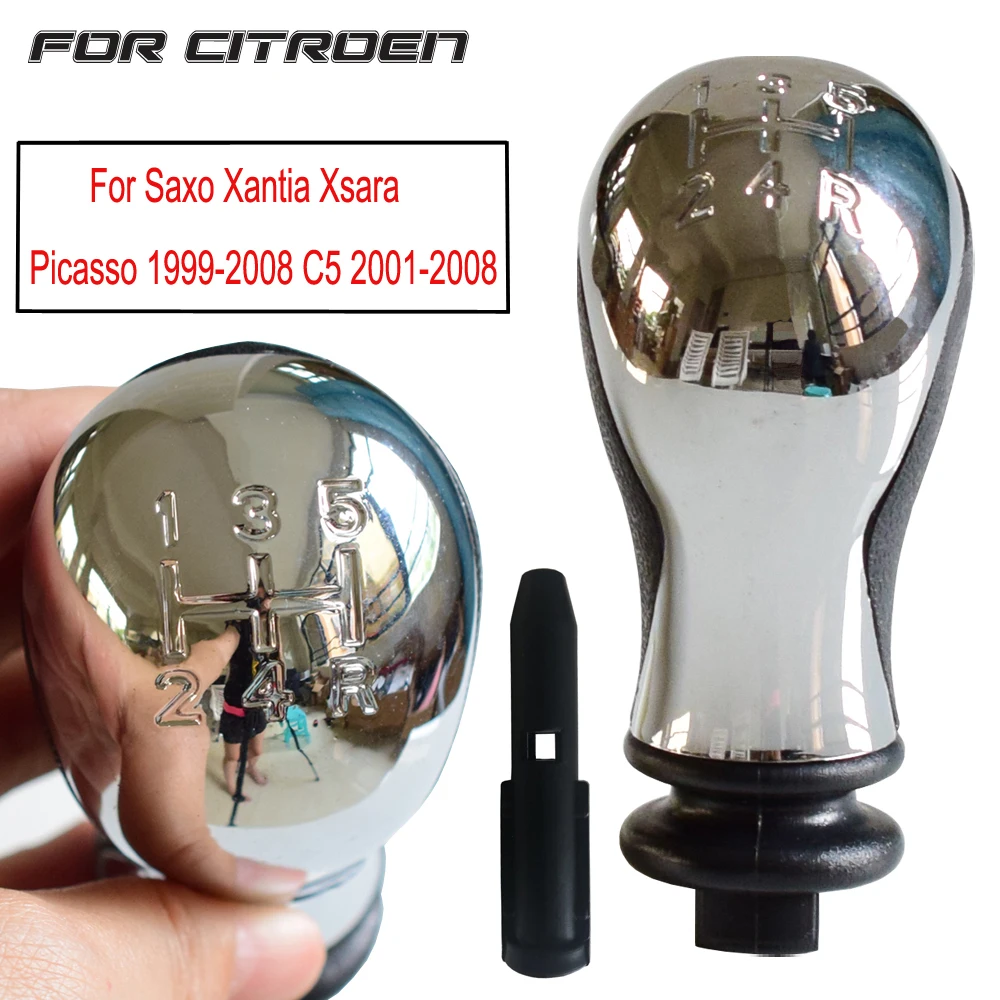 Хромированная Автомобильная 5 скоростей ручка переключения передач ручной рычаг