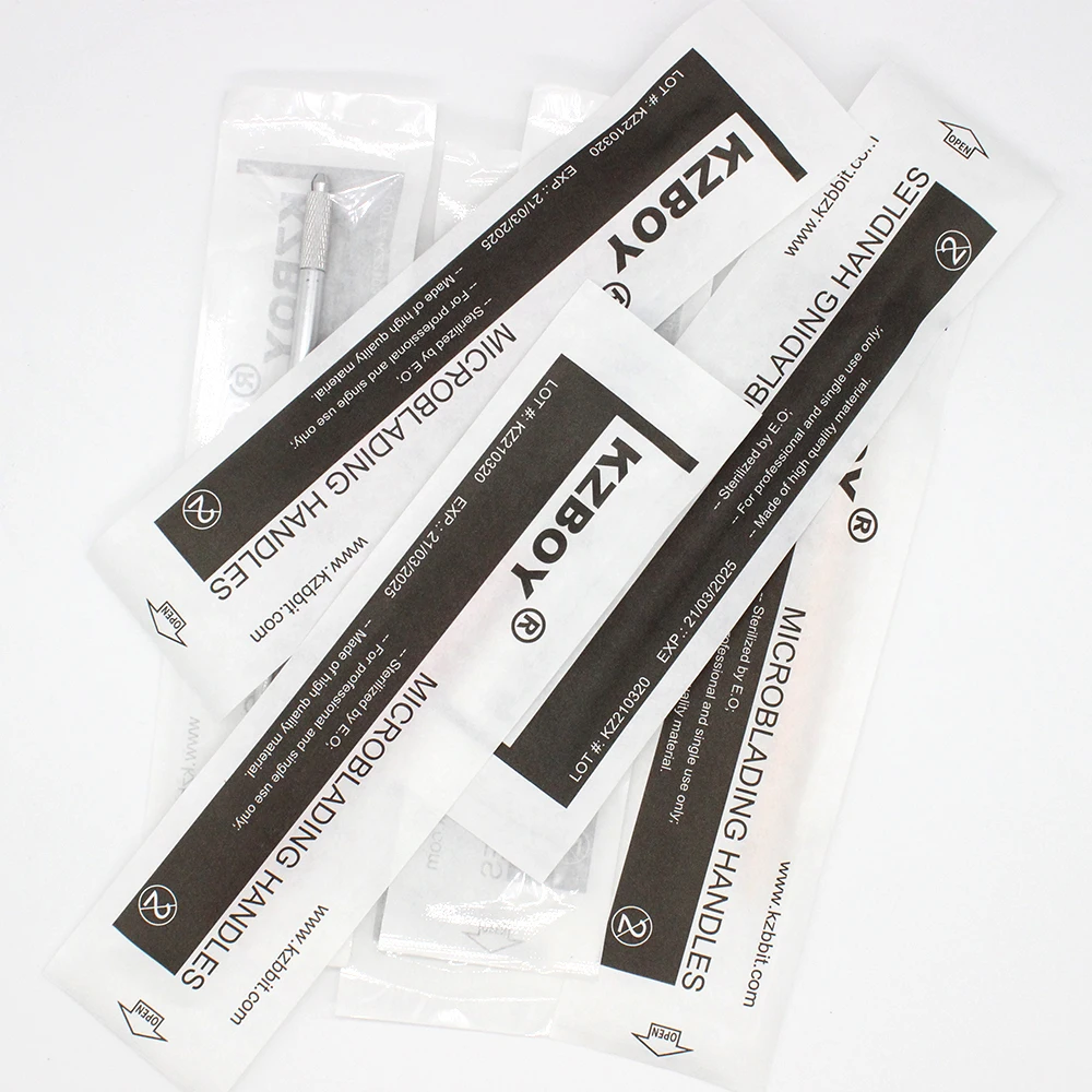 KZBOY 20 PCS Hot Sale Individually Packaged Disposable Sterilized Eyebrow Tattoo Hand Tool Microblading Pen Manual Handles