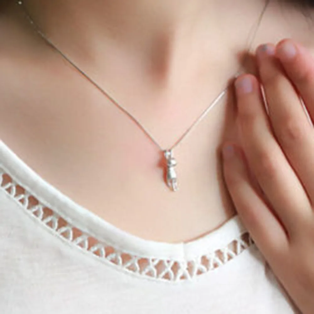 Женское милое крошечное ожерелье с котенком кулон ювелирное изделие подарок