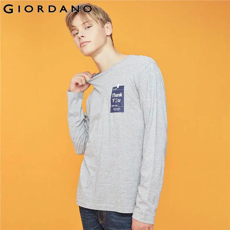 Giordano мужская водолазка с длинными рукавами и круглым воротом из натурального