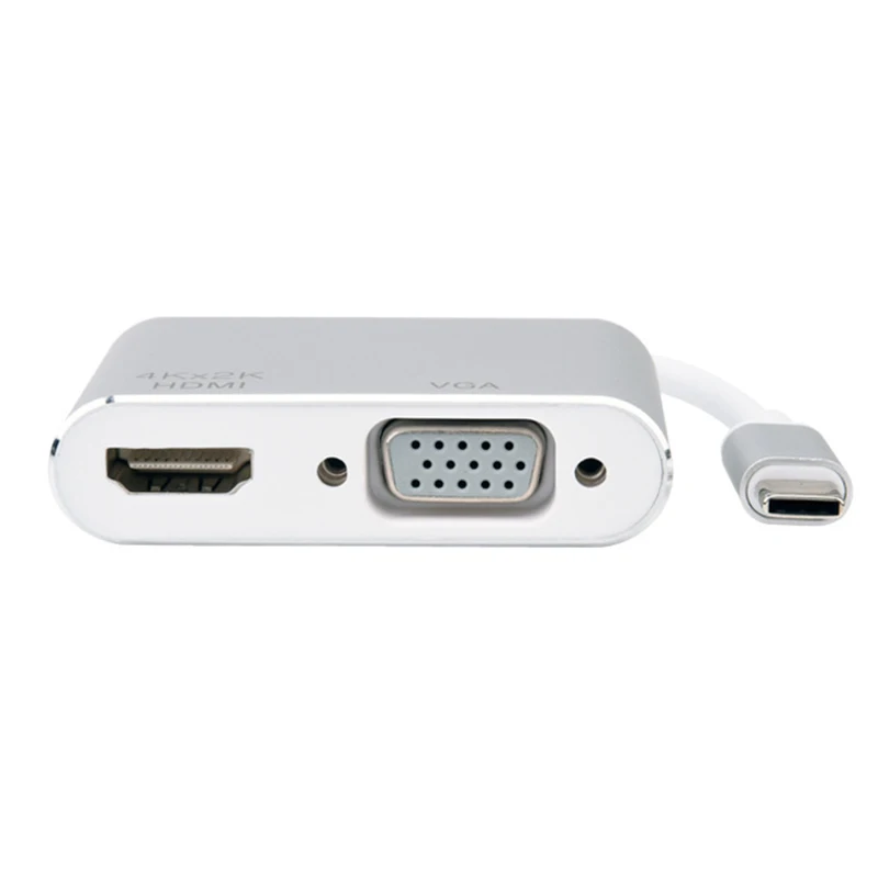 USB C концентратор типа к HDMI VGA адаптер конвертер 4K Thunderbolt 3 для ноутбука Google Chromebook
