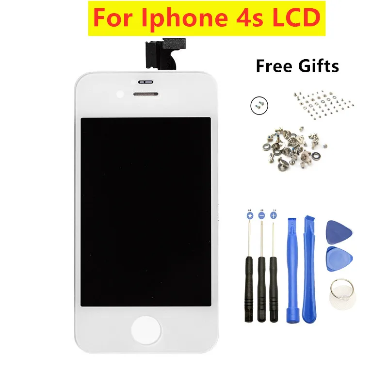 Без битых пикселей ЖК-дисплей для iPhone 4S 7 8 7 Plus ЖК-дисплей 3D сенсорный дигитайзер предварительно собранный с набором нижних винтов+ Инструменты