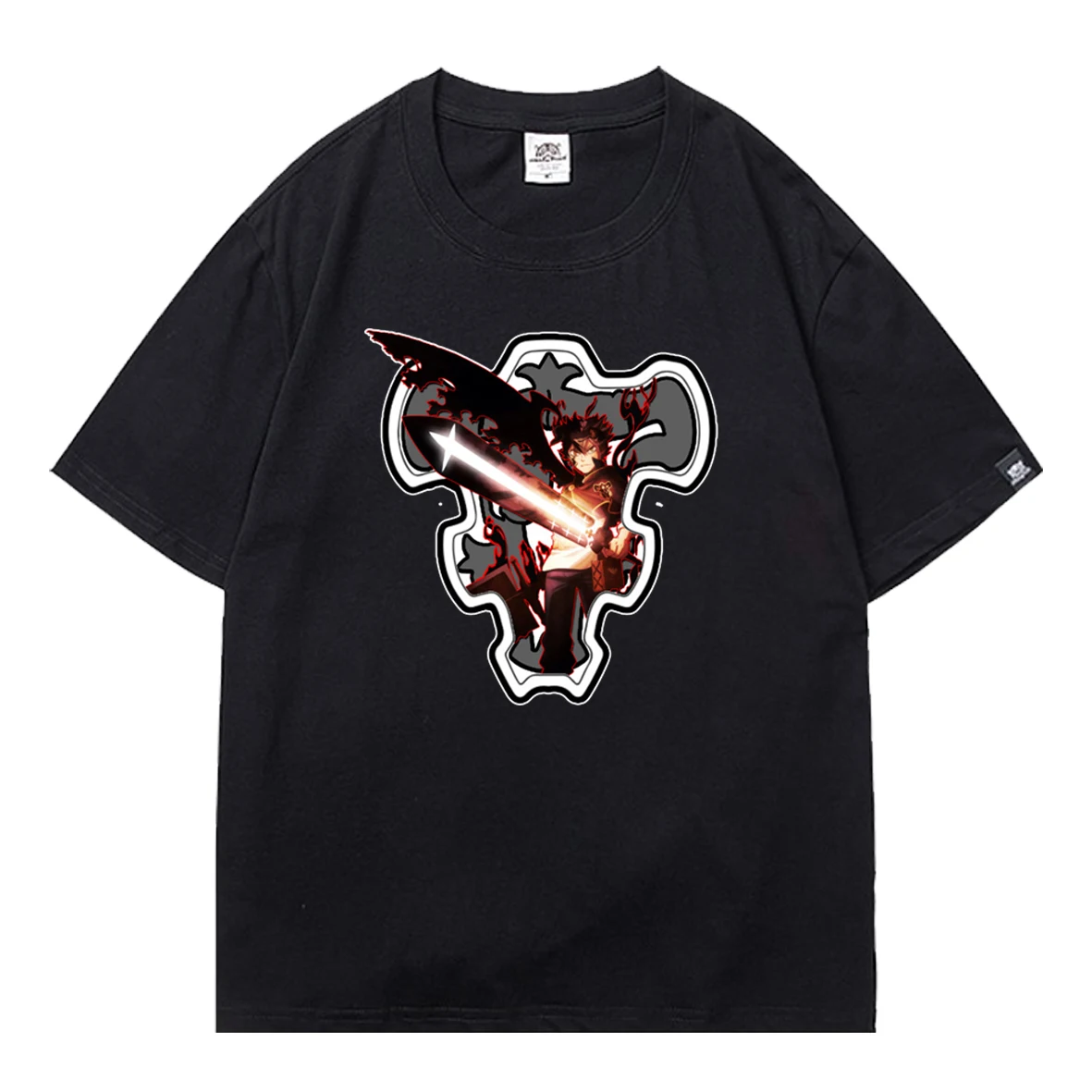 

Black Clover Men T-shirt Gothic Letter Print Harajuku Streetwear Summrt 2021 Male Boys Tops & Tees Loose Soft Oversized T-shirt